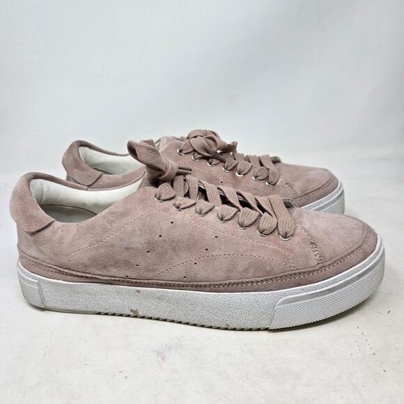 ALLSAINTS Trish Platform Lace Up Sneaker blush Suede Women’s Size 38 EU | 7-7.5 - Picture 1 of 10